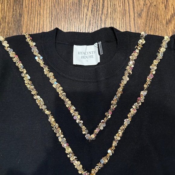 Tuckernuck Hyacinth House Black Embellished Everly Sweater  worn once - Picture 5 of 6